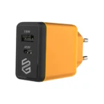 شاحن حائط سمارت جيت بقدرة 45 وات ومنفذين USB-A USB-C PD برتقالي