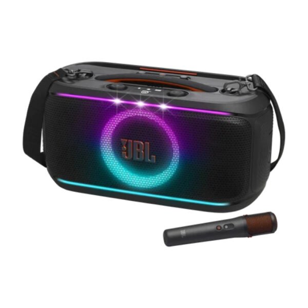 مكبر صوت JBL On-The-Go2 المحمول مع ميكروفون لاسلكي، أسود