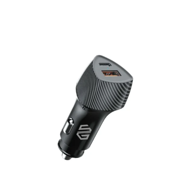 شاحن سيارة سمارت جيت 51 واط، منفذين USB-A، USB-C، QC، PD، أسود
