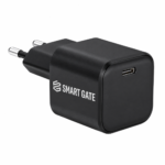 شاحن حائط Smart Gate SGCH-25CGaNSEB Spark بقوة 25 واط، منفذ USB-C واحد (يدعم تقنية PD)، لون أسود.