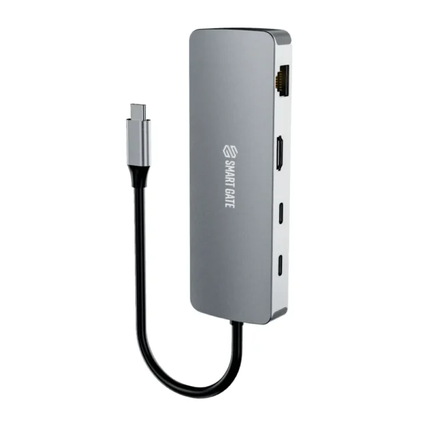 Smart Gate SGH-NEX8 HUB USB-A 3.2 Gen1 USB-A 2.0 USB-C PD 100W USB-C 3.2 Gen1 HDMI 4K RG45 1000Mbps SD/TF 8in1 Space Gray