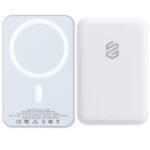 بنك طاقة لاسلكي مغناطيسي Smart Gate SGPB-M10CCWHT، سعة 10000 مللي أمبير، بقوة 22.5 واط، مزود بمنفذي USB-C، لون أبيض